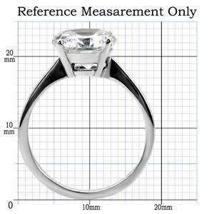 CJ7698OS Wholesale - Stainless Steel Round Prong Set CZ Engagement Ring