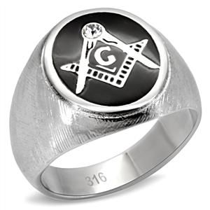 CJ7711OS Wholesale Stainless Steel Men's Masonic Ring