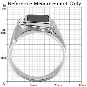 CJ7712OS Wholesale Stainless Steel Rectangular Semi-Precious Stone Men's Ring