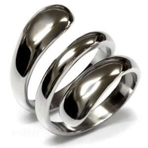 CJ7727OS Wholesale - Stainless Steel Wrapped Cocktail Ring