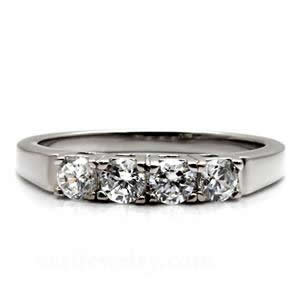 CJ7737OS Wholesale - Stainless Steel Four Stone Wedding Band