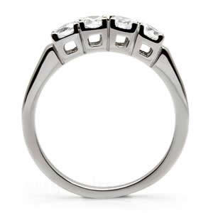 CJ7737OS Wholesale - Stainless Steel Four Stone Wedding Band