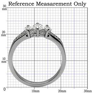 CJ7751OS Wholesale Stainless Steel Marquise Cubic Zirconia Past, Present & Future Engagement Ring