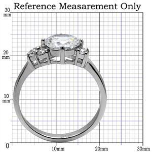 CJ7752OS Wholesale Stainless Steel Round Cubic Zirconia Engagement Ring