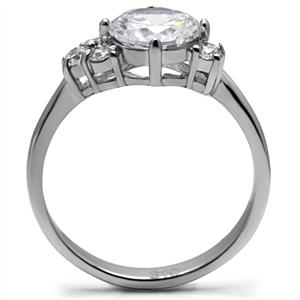 CJ7752OS Wholesale Stainless Steel Round Cubic Zirconia Engagement Ring