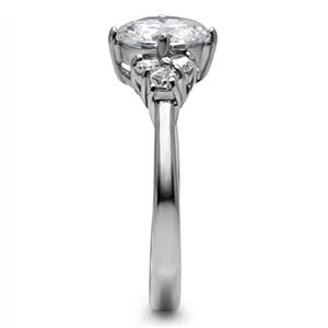 CJ7752OS Wholesale Stainless Steel Round Cubic Zirconia Engagement Ring