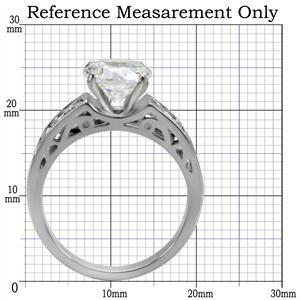 CJ7759OS Wholesale Stainless Steel Round Cubic Zirconia Intricately Designed Setting Engagement Ring