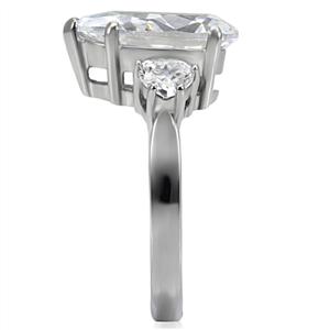 CJ7766OS Wholesale Stainless Steel Pear 9ct. Cubic Zirconia Ring