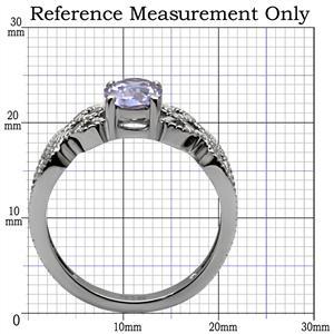 CJ7769OS Wholesale Stainless Steel Light Amethyst Cubic Zirconia Intertwined Band Ring