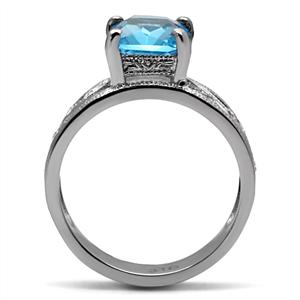 CJ7771OS Wholesale Stainless Steel Aquamarine Decorated Leaf Band