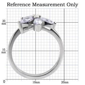 CJ7774OS Wholesale Stainless Steel Light Amethyst Cubic Zirconia Flower Ring
