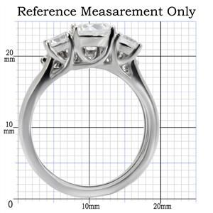 CJ7788OS Wholesale Stainless Steel Round Cubic Zirconia Past, Present & Future Wedding Set