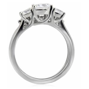 CJ7788OS Wholesale Stainless Steel Round Cubic Zirconia Past, Present & Future Wedding Set