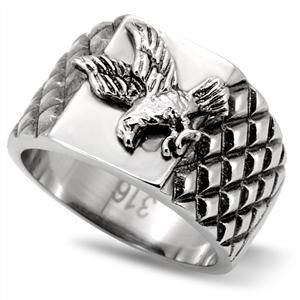 CJ7819OS Wholesale Men's Stainless Steel American Eagle Ring