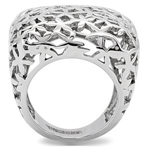 CJ7826OS Wholesale Square Stainless Steel Floral Cutout Cocktail Ring