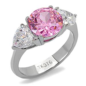 CJ7857OS Wholesale Stainless Steel Rose CZ Ring