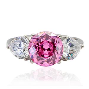 CJ7857OS Wholesale Stainless Steel Rose CZ Ring