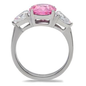CJ7857OS Wholesale Stainless Steel Rose CZ Ring
