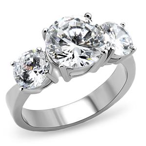CJ7861OS Wholesale Stainless Steel Past, Present, and Future CZ Ring
