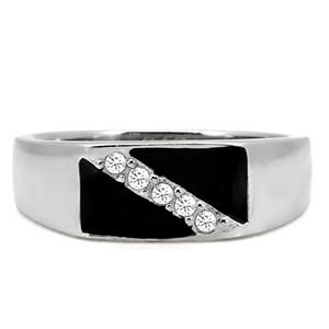 CJ7868OS Wholesale Stainless Steel Austrian Crystal Slash Enamel Men's Ring