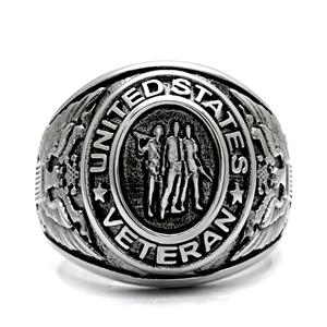 CJ7870OS Wholesale - Stainless Steel "United States Veteran" Ring