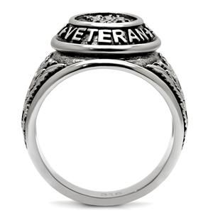 CJ7870OS Wholesale - Stainless Steel "United States Veteran" Ring