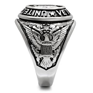 CJ7870OS Wholesale - Stainless Steel "United States Veteran" Ring