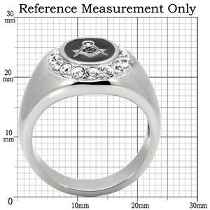 CJ7875OS Wholesale Stainless Steel Oval Masonic Men&#39;s Ring