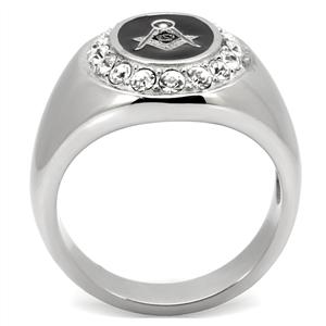 CJ7875OS Wholesale Stainless Steel Oval Masonic Men's Ring