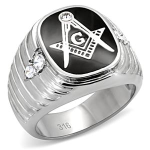 CJ7876OS Wholesale Stainless Steel Men's Masonic Ring