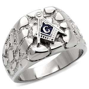 CJ7881OS Wholesale Stainless Steel Nugget Masonic Men's Ring