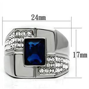 CJG1001 Wholesale High Polished Stainless Steel Asscher Cut Synthetic Men's Fashion Ring