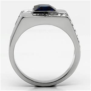 CJG1001 Wholesale High Polished Stainless Steel Asscher Cut Synthetic Men's Fashion Ring