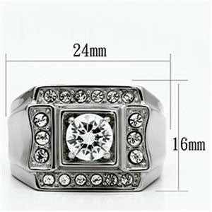 CJG1006 Wholesale High Polished Stainless Steel AAA Grade Cubic Zirconia Men's Fashion Ring