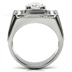 CJG1006 Wholesale High Polished Stainless Steel AAA Grade Cubic Zirconia Men's Fashion Ring