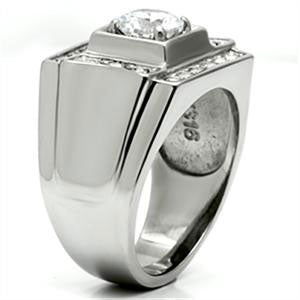 CJG1006 Wholesale High Polished Stainless Steel AAA Grade Cubic Zirconia Men's Fashion Ring