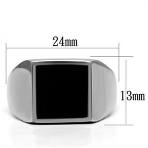 CJG1007 Wholesale Square Black Epoxy High Polished Stainless Steel Men's Fashion Ring