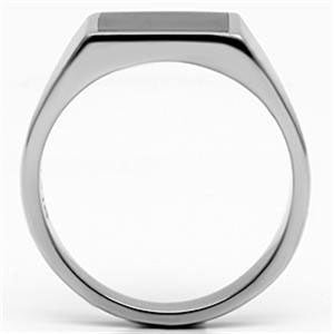 CJG1007 Wholesale Square Black Epoxy High Polished Stainless Steel Men's Fashion Ring