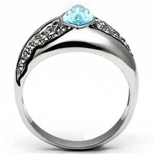 CJG1060 Wholesale Aquamarine Marquise Cut Top Grade Crystal High Polished Stainless Steel Ring