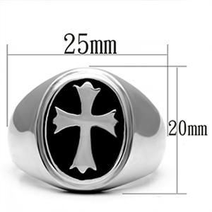 CJG1109 Wholesale Stoneless Epoxy Cross High Polished Stainless Steel Men's Fashion Ring