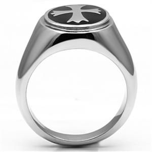 CJG1109 Wholesale Stoneless Epoxy Cross High Polished Stainless Steel Men's Fashion Ring