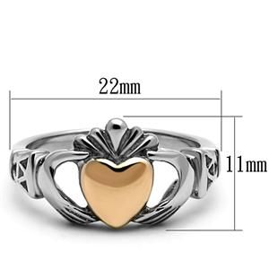 CJG1475 Wholesale Two Tone Rose Gold and Stainless Steel Claddagh Ring