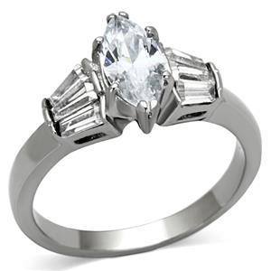 CJG1275 Wholesale Marquise Cut Stainless Steel CZ Engagement Ring
