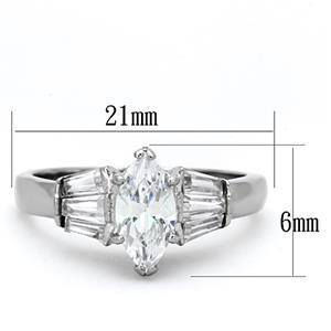 CJG1275 Wholesale Marquise Cut Stainless Steel CZ Engagement Ring