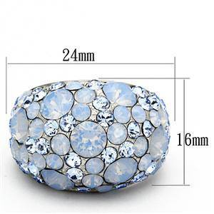 CJG1263 Wholesale London Blue Pave Dome Stainless Steel Ring