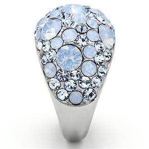 CJG1263 Wholesale London Blue Pave Dome Stainless Steel Ring