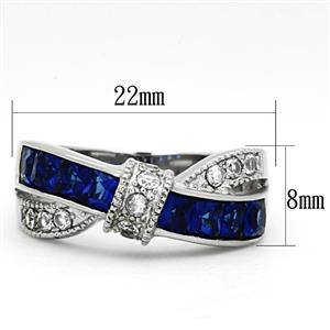CJG1273 Wholesale Montana Glass Stainless Steel CZ Ring