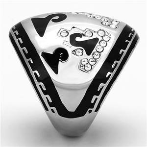 CJG1315 Wholesale Stainless Steel Top Grade Crystal Ring
