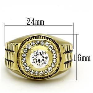 CJG1372 Wholesale Men's Gold Plated Stainless Steel Square Ring