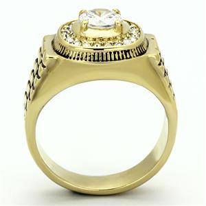 CJG1372 Wholesale Men&#39;s Gold Plated Stainless Steel Square Ring